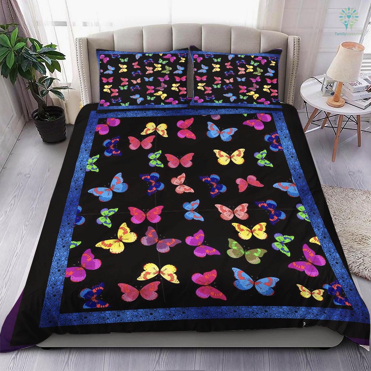 Butterfly 3 Bedding - Family Loves US Military Veterans Shirts Gifts Ideas