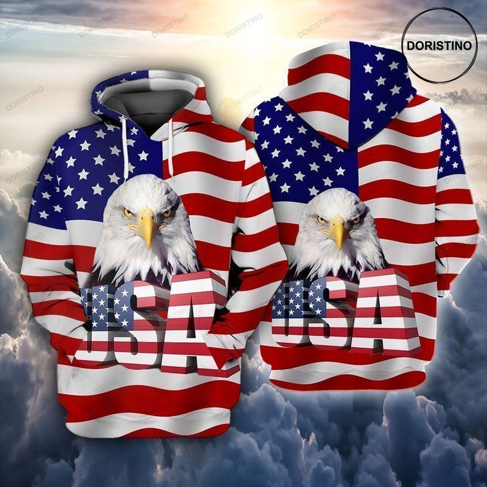 4th Of July Independence Day American Flag Eagle Awesome 3D Hoodie