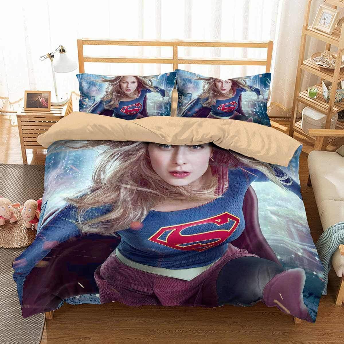 3d Supergirl Duvet Cover Bedding Set 1
