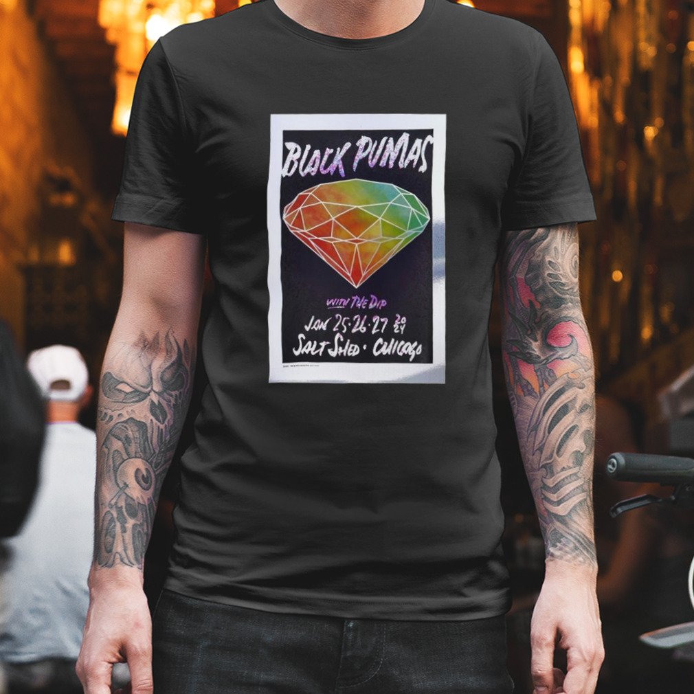 Black Pumas With The Dip Jan 25-26-27, 2024 Salt Shed Chicago T-shirt
