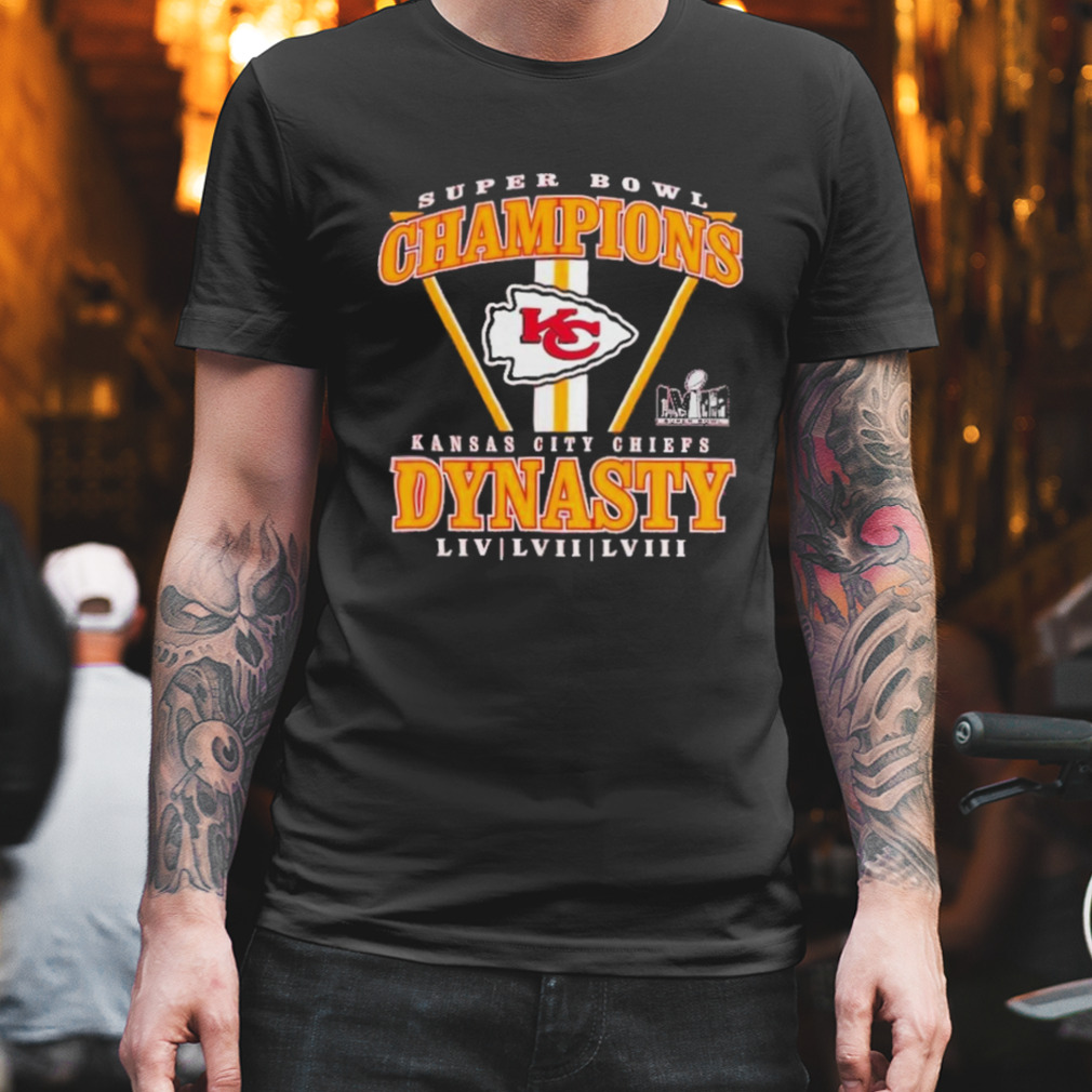 Branded Red Kansas City Chiefs Three Time Super Bowl Champions Dynasty T Shirt